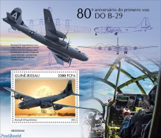 Guinea Bissau 2022 80th Anniversary Of The B-29 First Flight , Mint NH, History - Transport - World War II - Aircraft .. - Seconda Guerra Mondiale