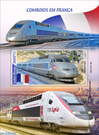 Guinea Bissau 2022 French Trains, Mint NH, Transport - Railways - Treni