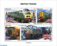 Sierra Leone 2022 British Trains, Mint NH, History - Transport - Flags - Railways - Treinen