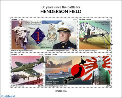 Sierra Leone 2022 80 Years Since The Battle Of Henderson Field, Mint NH, History - Transport - Militarism - World War .. - Militares