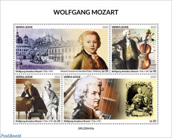 Sierra Leone 2022 Wolfgang Mozart, Mint NH, Performance Art - Music - Musical Instruments - Art - Composers - Música