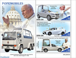 Sierra Leone 2022 Popemobiles, Mint NH, Religion - Transport - Pope - Automobiles - Papes
