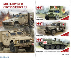 Sierra Leone 2022 Military Red Cross Vehicles, Mint NH, Health - History - Transport - Red Cross - Militarism - Automo.. - Cruz Roja