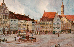 73792950 Landsberg Lech Hauptplatz Kuenstlerkarte Richard Wagner Landsberg Lech - Landsberg