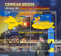 Sierra Leone 2022 Crimean Bridge During The Russian Invasion Of Ukraine, Mint NH, History - Militarism - Art - Bridges.. - Militaria