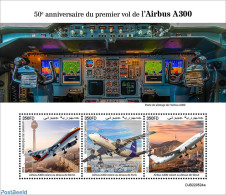 Djibouti 2022 50th Anniversary Of The First Flight Of The Airbus A300, Mint NH, Transport - Aircraft & Aviation - Aerei