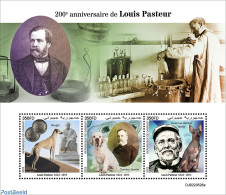 Djibouti 2022 200th Anniversary Of Louis Pasteur, Mint NH, Health - Nature - Science - Dogs - Inventors - Djibouti (1977-...)