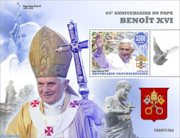 Central Africa 2022 95th Anniversary Of Pope Benedict XVI, Mint NH, Nature - Religion - Pope - Pigeons - Popes