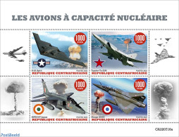 Central Africa 2022 Nuclear Capable Aircraft, Mint NH, History - Transport - Militarism - Aircraft & Aviation - Militaria