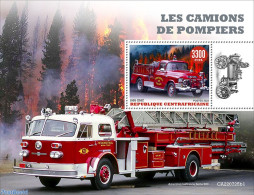 Central Africa 2022 Fire Engines, Mint NH, Transport - Automobiles - Fire Fighters & Prevention - Cars