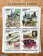 Central Africa 2022 Postal Transport, Mint NH, Transport - Post - Stamps On Stamps - Automobiles - Motorcycles - Aircr.. - Post