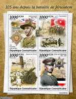Central Africa 2022 105 Years Since The Battle Of Jerusalem, Mint NH, History - Transport - Flags - Militarism - Aircr.. - Militares