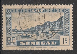 SENEGAL - 1935 - N°YT. 114 - Pont Faidherbe 1c Bleu - Oblitéré / Used - Oblitérés