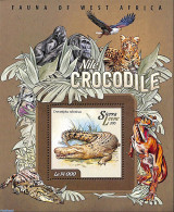 Sierra Leone 2015 Crocodiles, Mint NH, Nature - Birds Of Prey - Cat Family - Crocodiles - Monkeys - Prehistoric Animal.. - Prehistorics