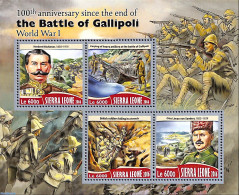 Sierra Leone 2016 100th Anniversary Since The End Of The Battle Of Gallipoli, Mint NH, History - World War I - WO1