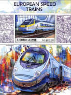 Sierra Leone 2017 European Speed Trains, Mint NH, Transport - Railways - Trenes