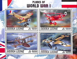 Sierra Leone 2018 Planes Of World War I, Mint NH, History - Transport - Militarism - Aircraft & Aviation - World War I - Militares