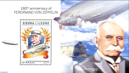 Sierra Leone 2018 180th Anniversary Of Ferdinand Von Zeppelin, Mint NH, Transport - Zeppelins - Zeppelins