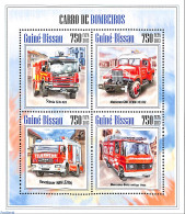 Guinea Bissau 2013 Fire Engines, Mint NH, Transport - Automobiles - Fire Fighters & Prevention - Cars