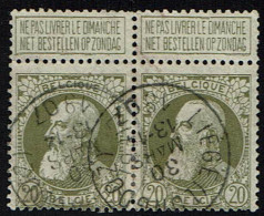 75  Paire  Obl  Liège (Longdoz) - 1905 Grosse Barbe