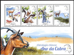 Guinea Bissau 2014 Year Of The Goat, Mint NH, Nature - Science - Cattle - Astrology - Guinée-Bissau