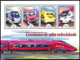 Guinea Bissau 2014 High Speed Trains, Mint NH, Transport - Railways - Treinen