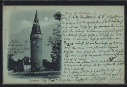 Mondschein-AK Kitzingen, Der Falterturm  - Kitzingen