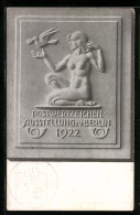AK Berlin, Postwertzeichen-Ausstellung 1922, Frauenakt, Brieftaube, Posthorn, Ganzsache  - Briefkaarten