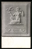 AK Berlin, Postwertzeichen-Ausstellung 1922, Frauenakt, Brieftaube, Posthorn, Ganzsache  - Cartoline