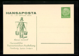 AK Hamburg, Hansaposta, Hanseatische Postwertzeichen-Ausstellung 1935, Hummel, Hummel!, Ganzsache  - Briefkaarten