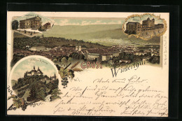 Lithographie Winterthur, Ortsansicht Mit Umgebung, Bahnhof, Stadthaus Und Schloss Kyburg  - Other & Unclassified