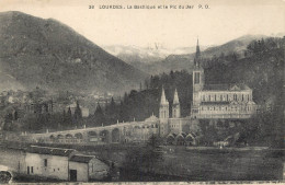 Postcard France Lourdes La Basilique Pic Du Jer - Lourdes