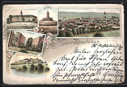 Lithographie Rossleben, Kloster, Wendelstein, Memleben, Ortsansicht  - Rossleben