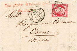 14 Juillet 1860 Lac N°17B TTB Losange D Paris Vers Cosne Nièvre - 1849-1876: Periodo Clásico