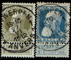 75/6  Obl  Anvers... 2 Types - 1905 Thick Beard