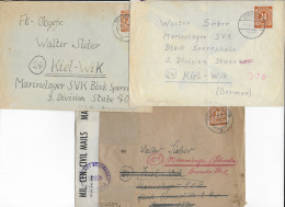 3x Brief An Marinelager SVK Block Sperrschule, 3. Division, Memmingen/Sonthofen - Lettres & Documents