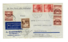 Luftpost Brief Hamburg Nach Barranquilla/Kolumien, 1938 - Lettres & Documents