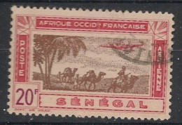 SENEGAL - 1942 - Poste Aérienne PA N°YT. 28 - Avion 20f Carmin Et Brun - Oblitéré / Used - Used Stamps