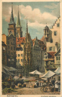 Germany Nurnberg Schonen Brunnen Signed Illustration - Nuernberg