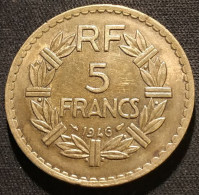 FRANCE - 5 FRANCS 1946 - Lavrillier - Bronze-aluminium - Gad 761 - KM 888a.2 - 5 Francs