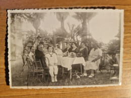 19364.  Fotografia D'epoca Gruppo Persone A Tavola Aa '20 Italia - 11,5x7,5 Foto Pandimiglio Roma - Anonymous Persons