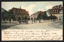 AK Naumburg A. S., Blick über Den Marktplatz Mit Anwohnern  - Naumburg (Saale)