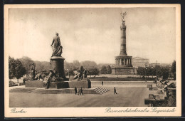 AK Berlin, Bismarckdenkmal Und Siegessäule  - Andere & Zonder Classificatie