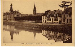 29 - CHÂTEAULIN - Quai De Nantes - Eglise Et Mairie - Châteaulin