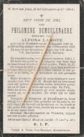 Westvleteren, 1925, Philomena Demeulenaere, Lamote - Devotieprenten