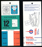 Billet Entrée AUTRANS Biathlon Individuel 12 Février 1968 Jeux Olympiques D'hiver Grenoble Olympic Games Winter 68 * - Tickets - Entradas