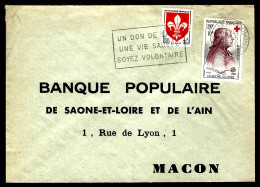 LETTRE DE MONTPELLIER - 1960 - AFFRANCHISSEMENT CROIX-ROUGE - 1226 - DON DU SANG - 1921-1960: Période Moderne