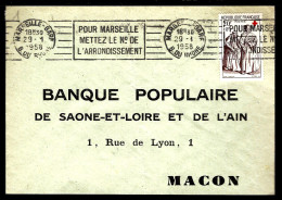 LETTRE DE MARSEILLE - 1958 - AFFRANCHISSEMENT CROIX-ROUGE -  - 1921-1960: Periodo Moderno