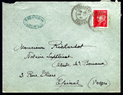 LETTRE DE HOUECOURT / VOSGES - 1941 - AFFRANCHISSEMENT PÉTAIN -  - Covers & Documents