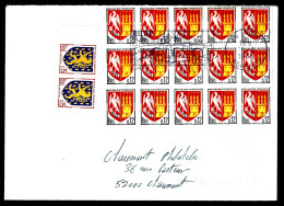 LETTRE D'AURAY POUR CHAUMONT - AFFRANCHISSEMENT GROUPÉ AVEC LE TIMBRE " AGEN " - 1921-1960: Moderne